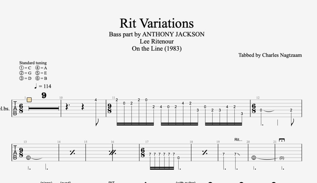 The Rit Variations [TAB only] – Charles Nagtzaam